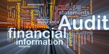 Financial audit background concept glowing clipart