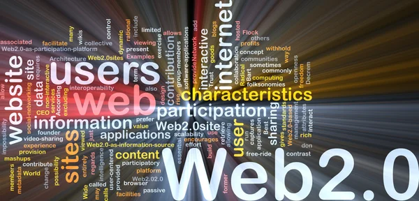 Web 2.0 bakgrund begreppet glödande — Stockfoto