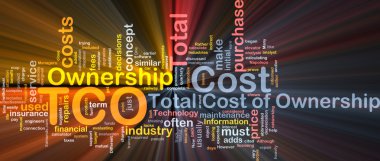 Total cost of ownership background concept glowing clipart