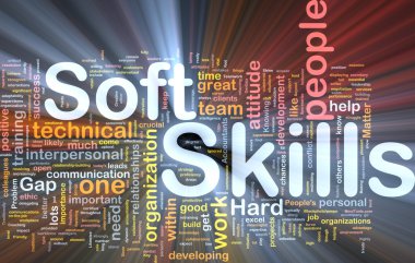 Soft skills background concept glowing clipart