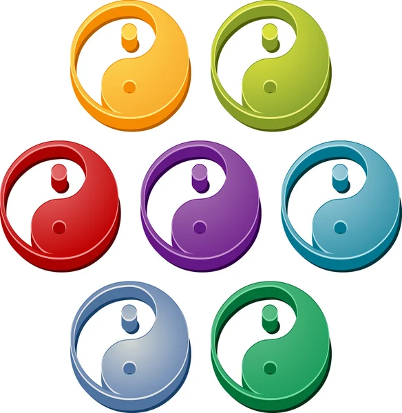 Yin Yang button set — Stock Photo, Image
