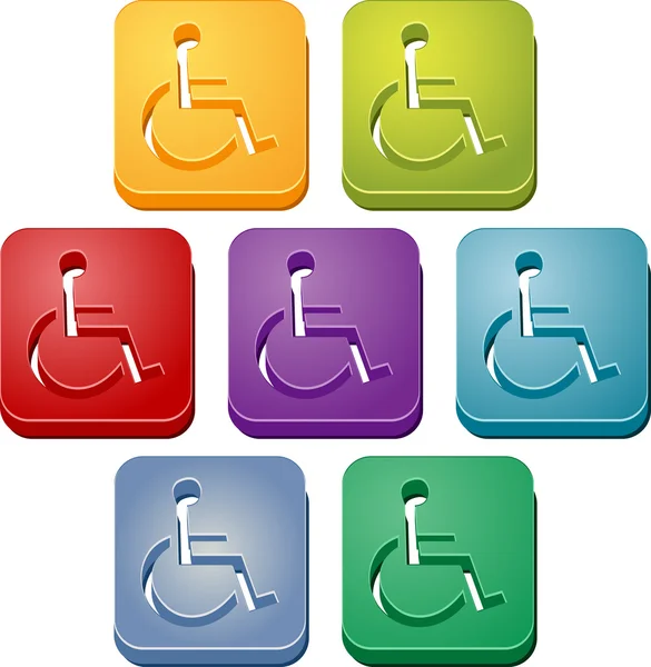 Handicap symbol knap sæt - Stock-foto