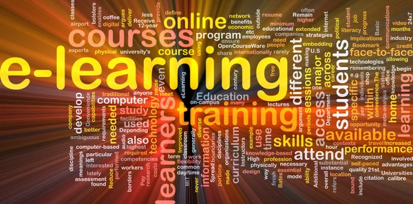 E-learning background concept glowing — Stock Photo, Image