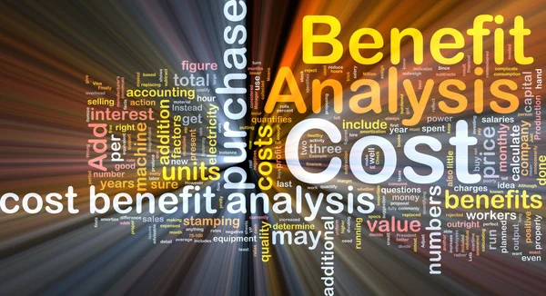 Kosten-Nutzen-Analyse Hintergrundkonzept glüht — Stockfoto