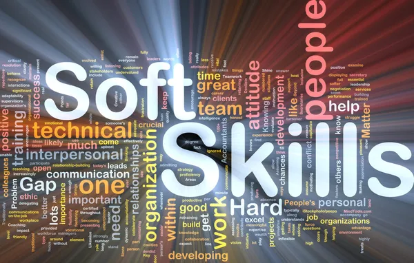 Soft skills background concept glowing Stock Picture
