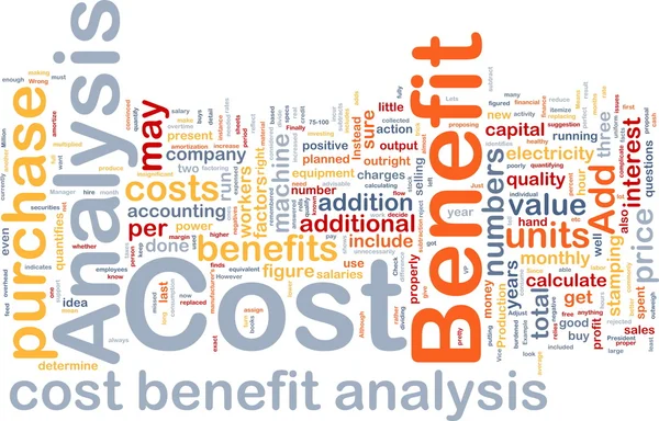 Conceito de base da análise custo-benefício — Fotografia de Stock