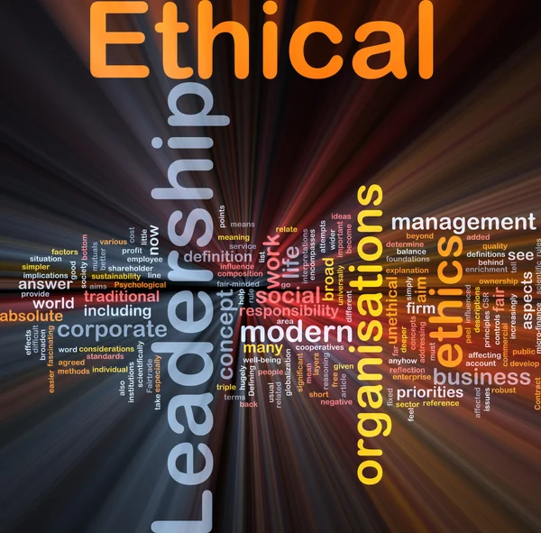 Etiskt ledarskap bakgrund begreppet glödande — Stockfoto