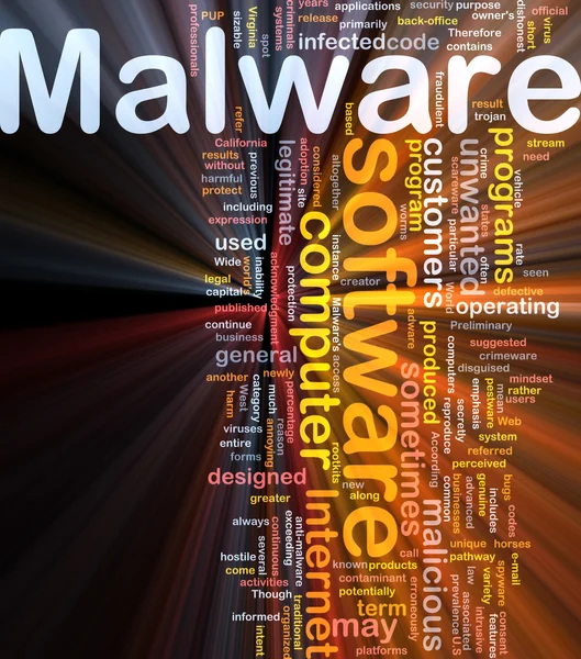 Malware background concept glowing — Stock Photo, Image