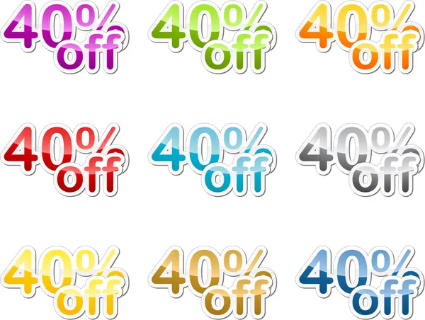 stock image Forty percent off sticker