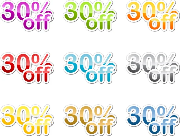 stock image Thirty percent off sticker Ten percent off sales reduction marke