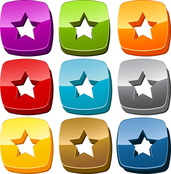Conjunto de botão ícone estrela — Fotografia de Stock