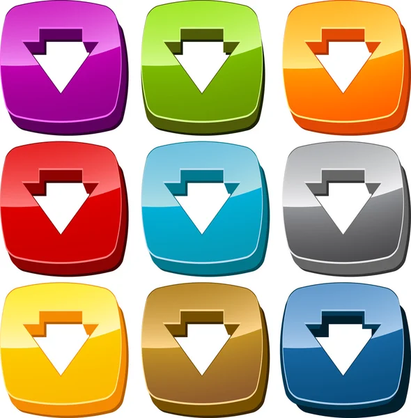 Dół ikona przycisku zestaw — Zdjęcie stockowe