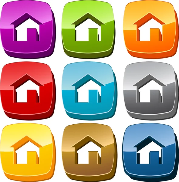 Home icon button set — Stock Photo, Image