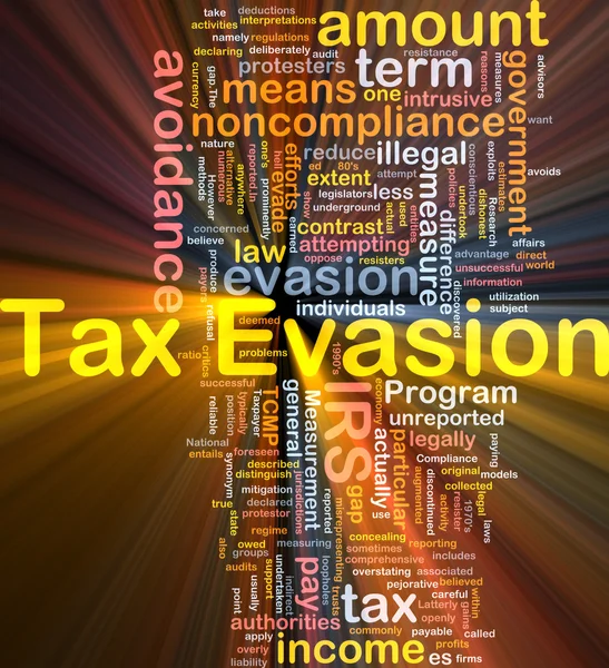 Tax evasion background concept glowing — Stock Photo, Image