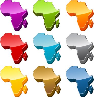 Afrika harita Icon set