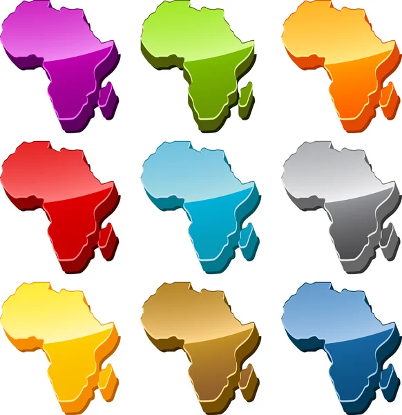 África mapa icono conjunto — Foto de Stock