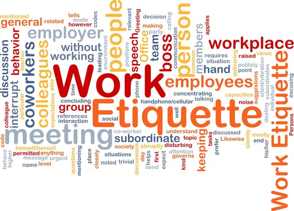 Work etiquette background concept — Stock Photo, Image