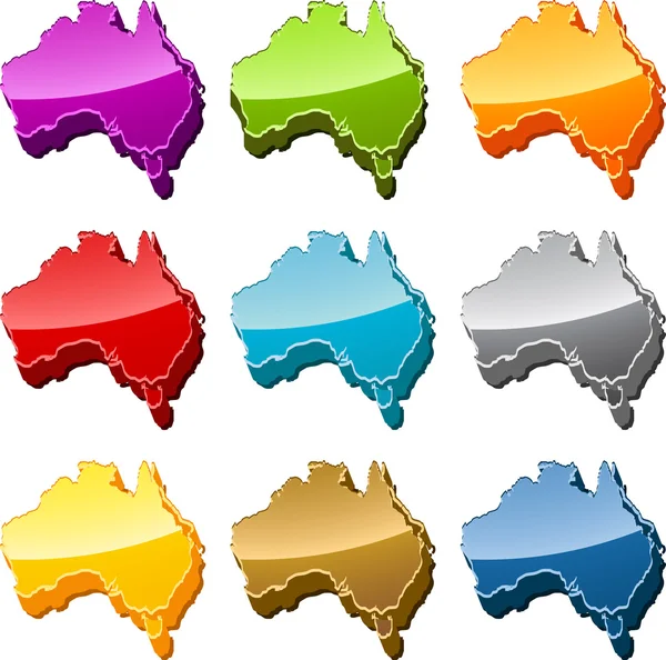 Australia map icon set — Stock Photo, Image