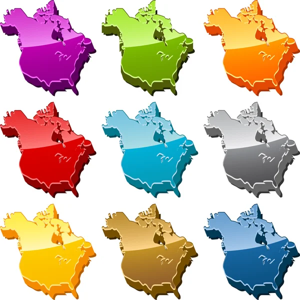 stock image North America map icon set