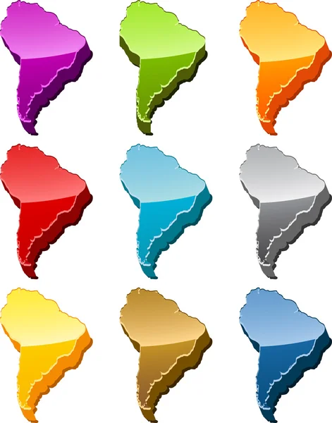 South America map icon set — Stock Photo, Image
