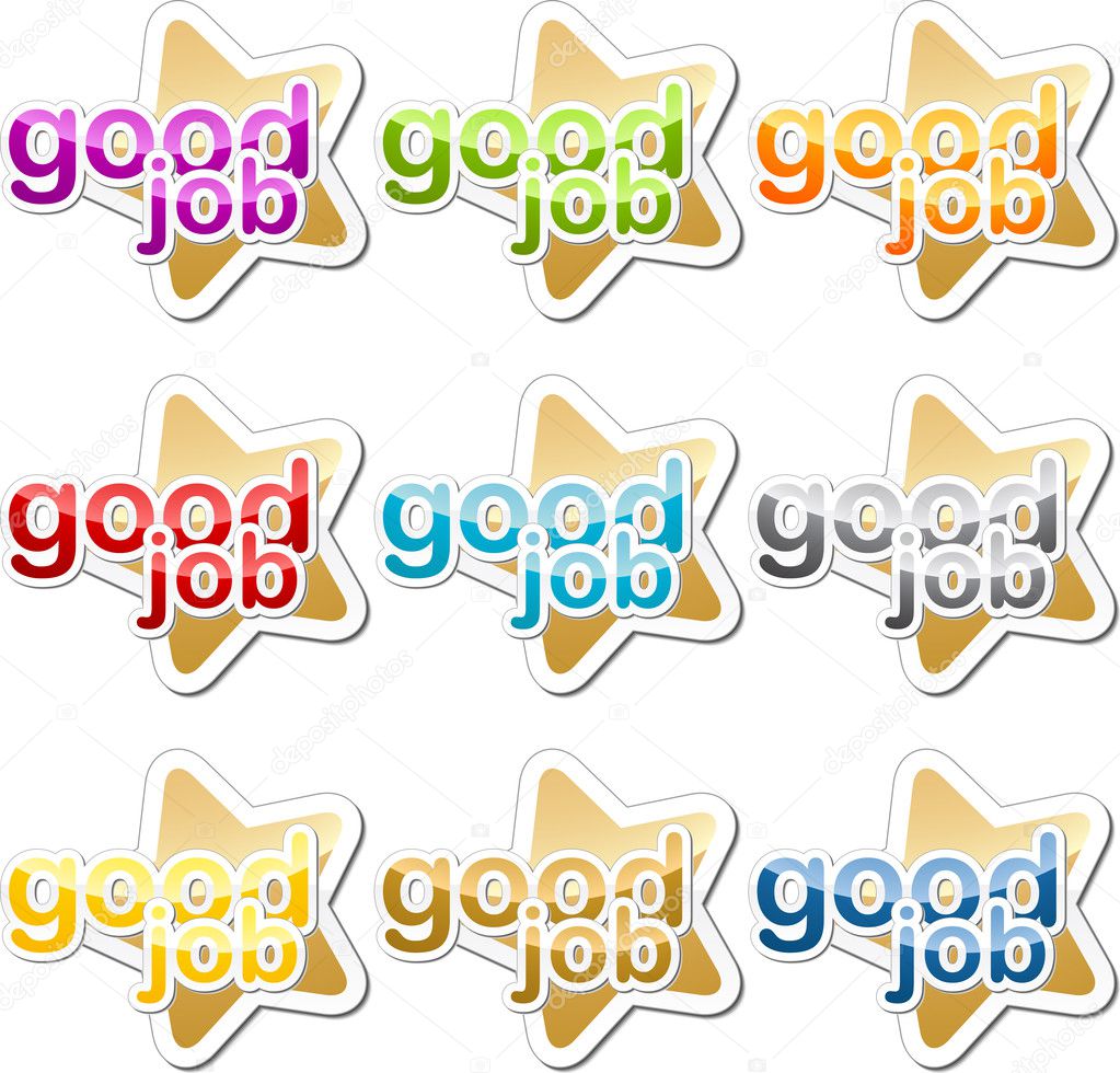 Good job motivation sticker Stock Illustration by ©kgtohbu #5620224