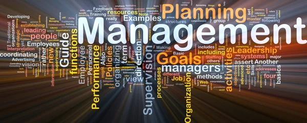 Management background concept glowing — Stock Photo, Image