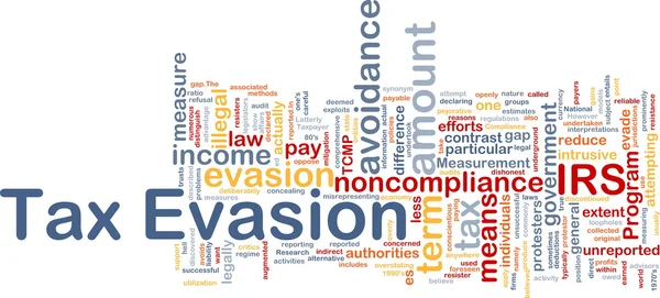 Tax evasion background concept — Stock Photo, Image
