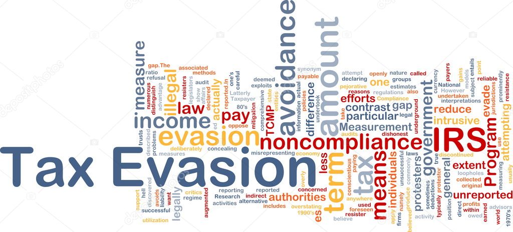 Tax evasion background concept