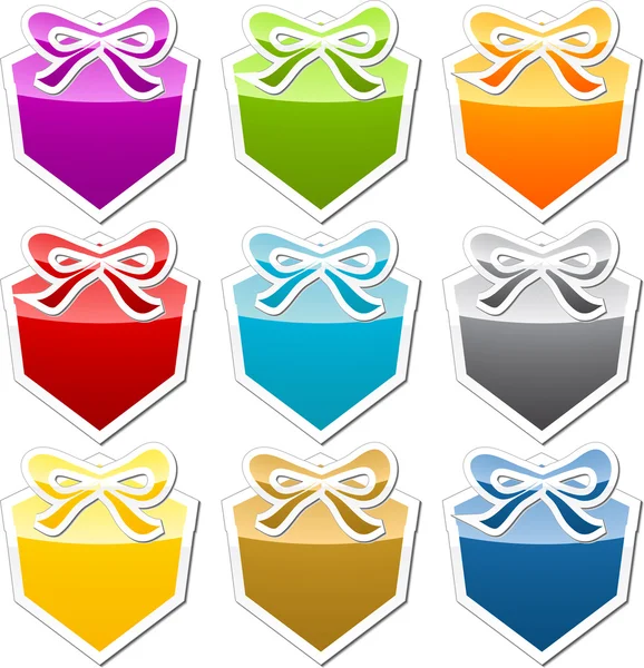 Gift sticker icon set — Stock Photo, Image