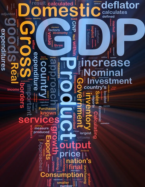 BNP ekonomi bakgrund begreppet glödande — Stockfoto