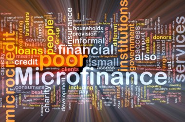 Microfinance background concept glowing clipart