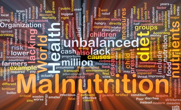Malnutrition background concept glowing — Stock Photo, Image