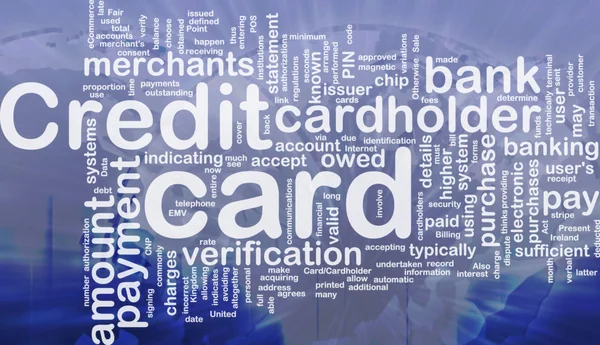 Облако слов кредитных карт — стоковое фото
