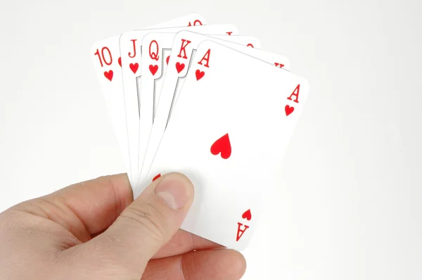 Poker na mão — Fotografia de Stock