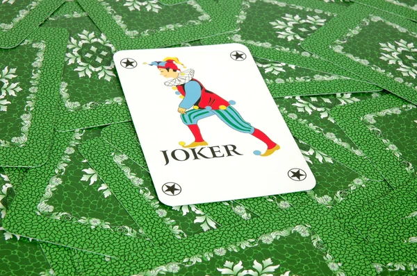 Joker na kartách — Stock fotografie