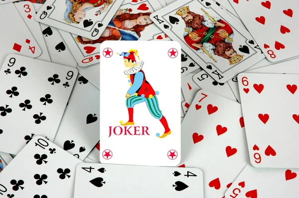 Joker in Karten — Stockfoto
