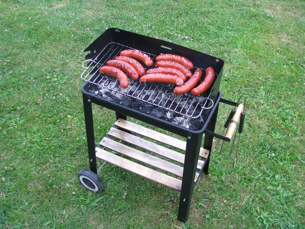 Grill with sausages — Stock Photo, Image