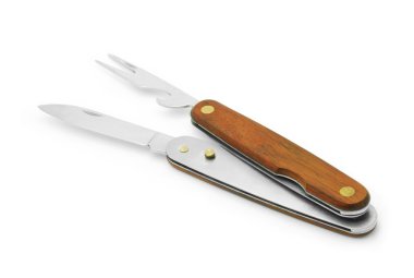 Two piece pocket knife and fork clipart