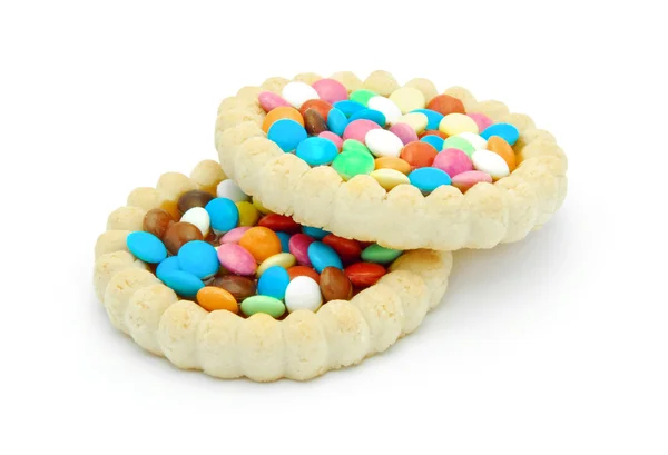 Печиво з кольоровими шоколадними цукерками та желе — стокове фото