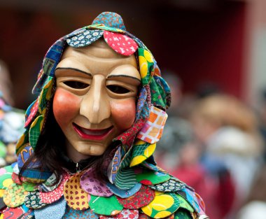 Mask parade at the historical carnival in Freiburg, Germany clipart