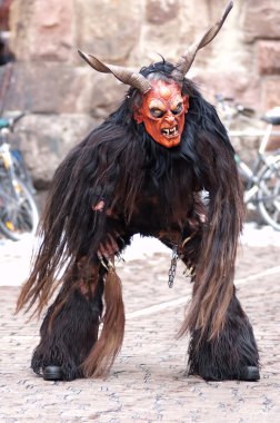 Mask parade at the historical carnival in Freiburg, Germany clipart