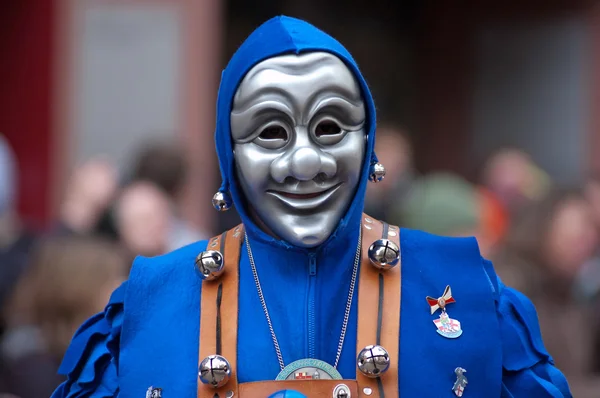 Mask paraden på historiska karneval i freiburg, Tyskland — Stockfoto