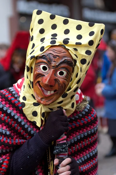 Desfile de máscaras no carnaval histórico de Freiburg, Alemanha — Fotografia de Stock