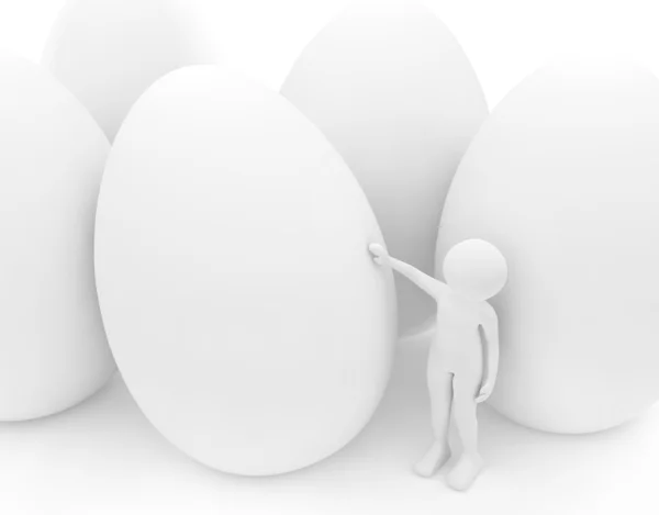 Személy- és fehér tojás — Stock Fotó