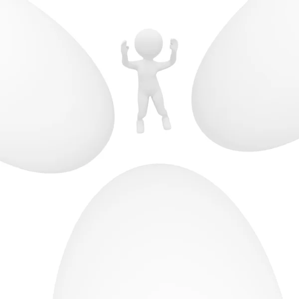 Persona e uova bianche — Foto Stock