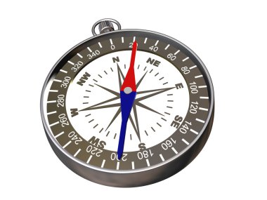 Compass on white - clipping path clipart