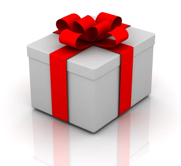 Caja de regalo blanca en blanco Imagen de stock