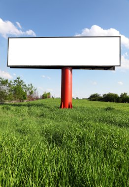 Blank billboard against blue sky clipart