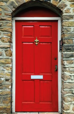 Red english door clipart