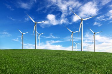 Wind-turbines farm clipart